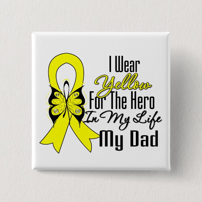 Sarcoma Ribbon My Hero Mein Vater Button (Vorderseite)