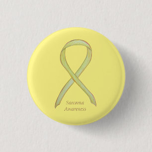 Sarcoma Yellow Awareness Ribbon Custom Button