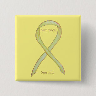 Sarcoma Yellow Awareness Ribbon Custom Button