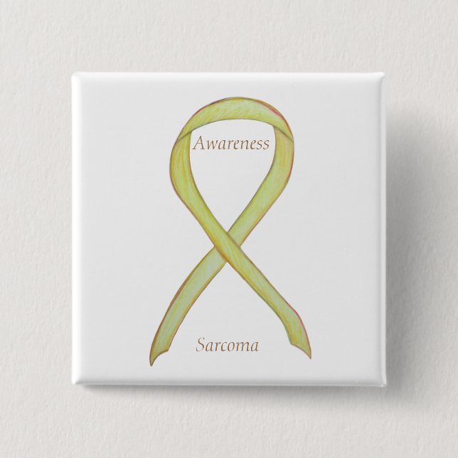 Sarcoma Yellow Awareness Ribbon Custom Button (Vorderseite)