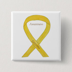 Sarcoma Yellow Awareness Ribbon Custom Button