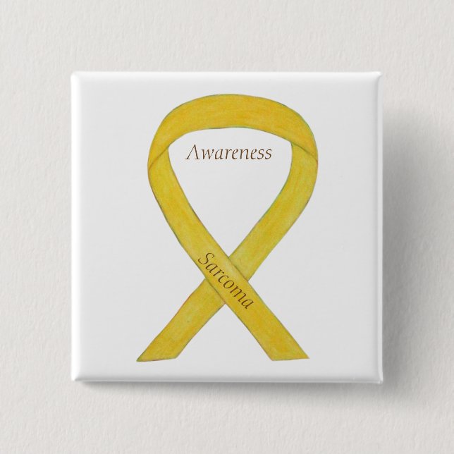Sarcoma Yellow Awareness Ribbon Custom Button (Vorderseite)