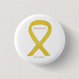 Sarcoma Yellow Awareness Ribbon Custom Button