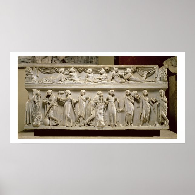 Sarcophagus der Musen, römisch (Marmor) Poster (Vorne)