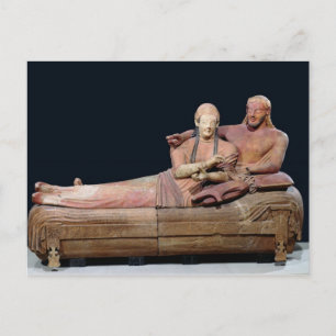 Sarcophagus eines verheirateten Paares, 525-500 v. Postkarte