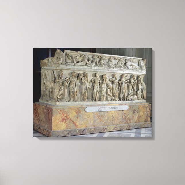 Sarcophagus mit Fries der Neunen Musen Leinwanddruck (Vorderseite)