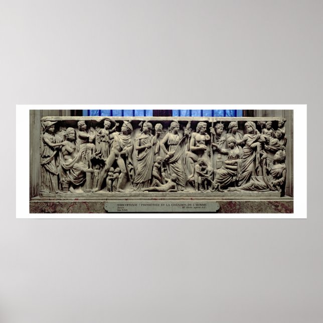 Sarcophagus mit Relief mit Darstellung von Prometh Poster (Vorne)