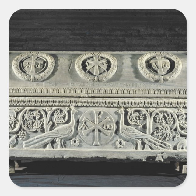 Sarcophagus von Bischof Theodore Quadratischer Aufkleber (Vorderseite)