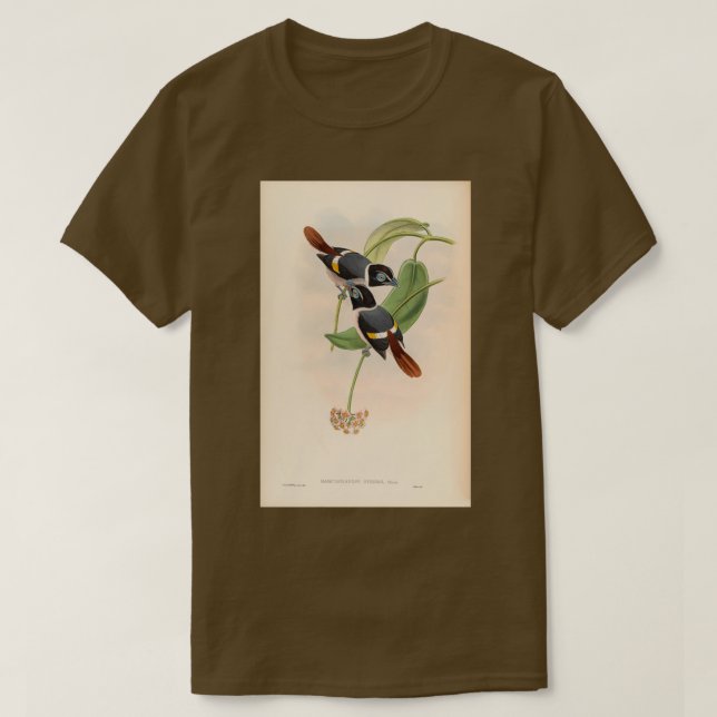 Sarcophanops  Vintage Vogelarten in Asien T-Shirt (Design vorne)