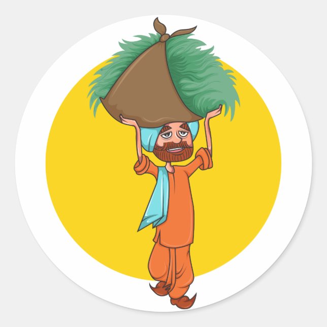 Sardar Ji Runder Aufkleber (Vorderseite)