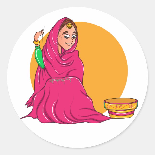 Sardarni Runder Aufkleber (Vorderseite)