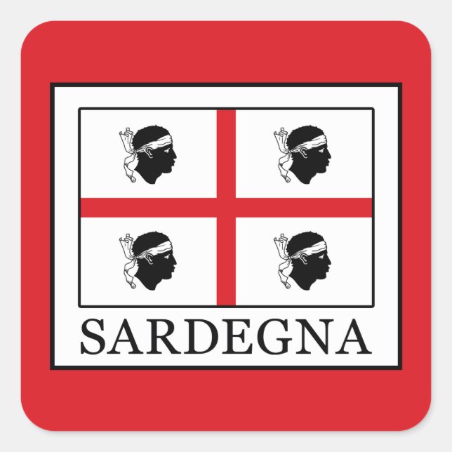 Sardegna Quadratischer Aufkleber (Vorderseite)