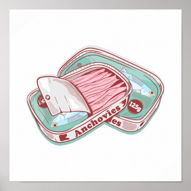 Sardellen in einer Dose Poster (Vorne)