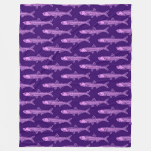 Sardellenmuster - Leichtes Violett und tiefes Lila Fleecedecke