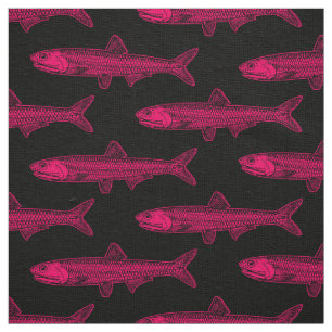 Sardellenmuster - Neon Red and Black Stoff