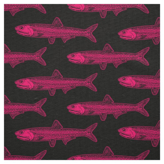 Sardellenmuster - Neon Red and Black Stoff (Muster)