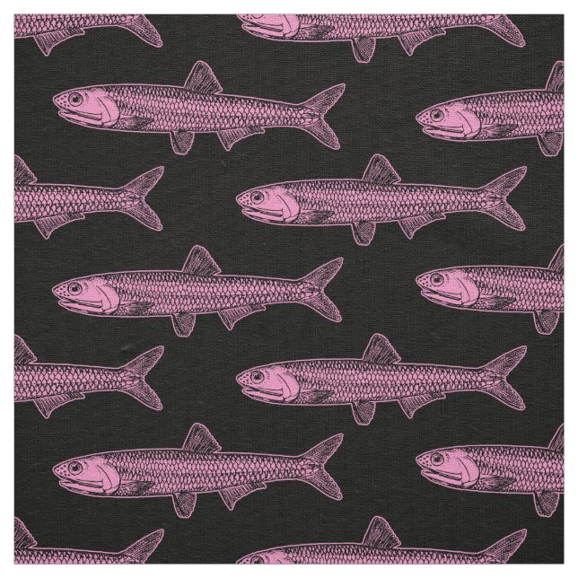 Sardellenmuster - Rosa und Schwarz Stoff (Muster)