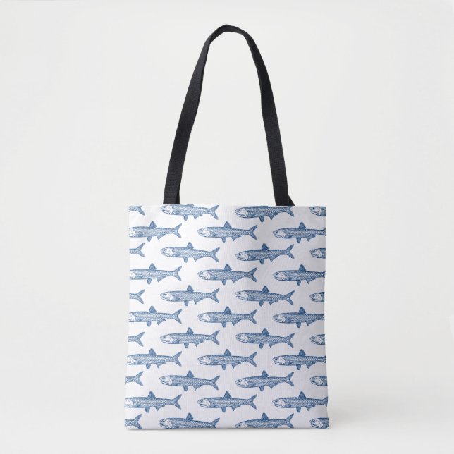 Sardellenmuster - Shibori Blue on White (Vorderseite)