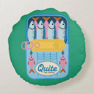 Sardine Bunte Küsten Rundes Kissen