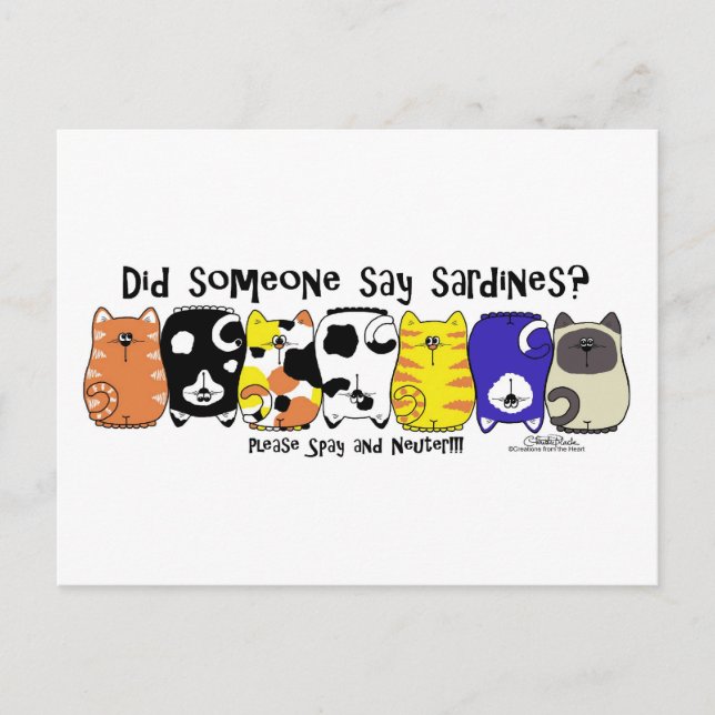 Sardine Cats Postkarte (Vorderseite)