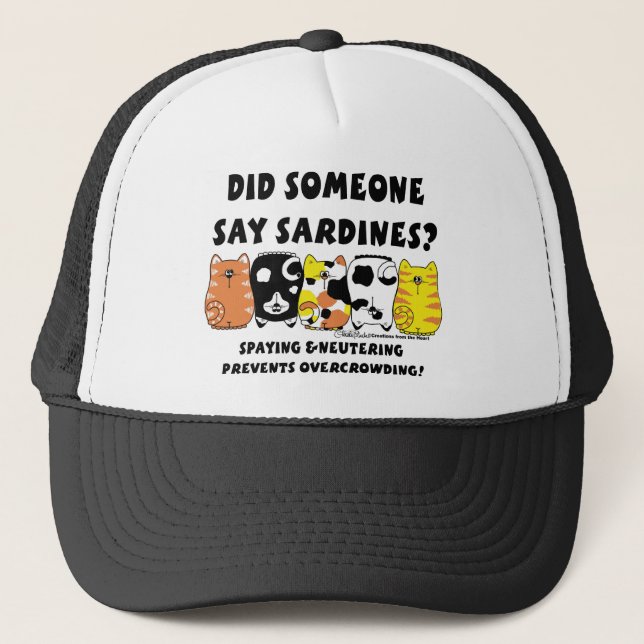 Sardine Cats Truckerkappe (Vorderseite)
