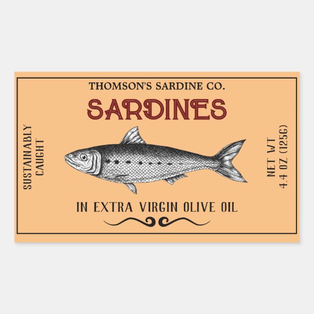 Sardine Custom Label Sticker (Vorderseite)