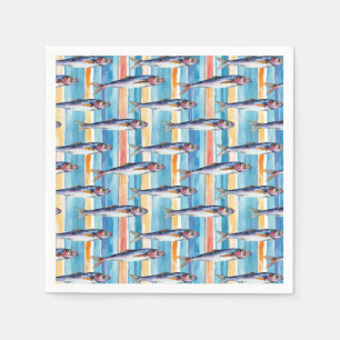 Sardine Fish Striping Muster Serviette