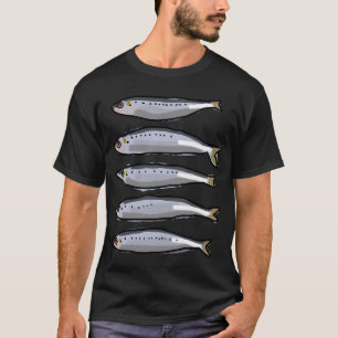Sardine Girl Sommer Blaue Fisch Sardinen T-Shirt