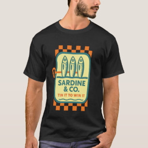 Sardine Retro-Fischdose Gewinnen Sie Vintage Mitte T-Shirt