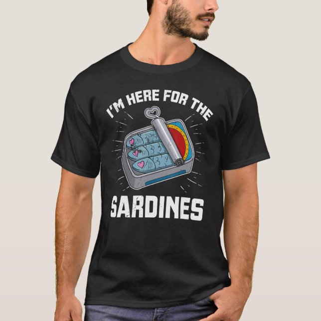 Sardine Sardellen Geschirr Fischkonserven Fischküc T-Shirt (Vorderseite)