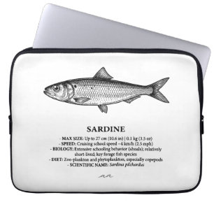 Sardine Schwarmfisch Vintage Laptopschutzhülle