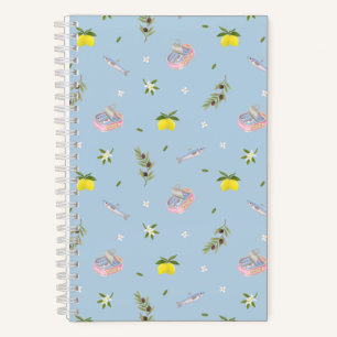 Sardine Zitrone Blau Notizbuch