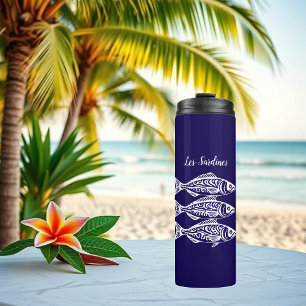 Sardinen-Blue-Hawaiian Thermosbecher