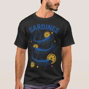 Sardinen Dose Fisch Retro Sommer Mittelmeer Küste T-Shirt