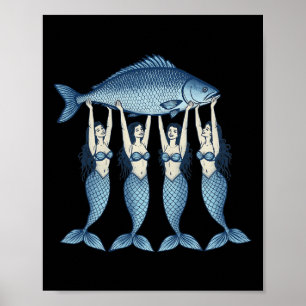 Sardinen Dosenfisch Meerjungfrau Sommer Küstenfisc Poster