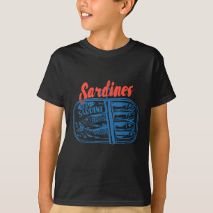Sardinen Dosenfisch Retro-Grafik für Männer Frauen T-Shirt