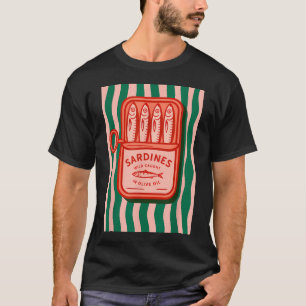 Sardinen Dosenfisch Retro Sommer T-Shirt