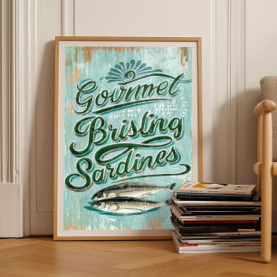 Sardinen Druck _ Küchenwandkunst _ Sardinenbüchse Poster
