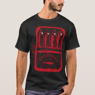 Sardinen, farbenfrohe maximalistische Vintage-Lebe T-Shirt