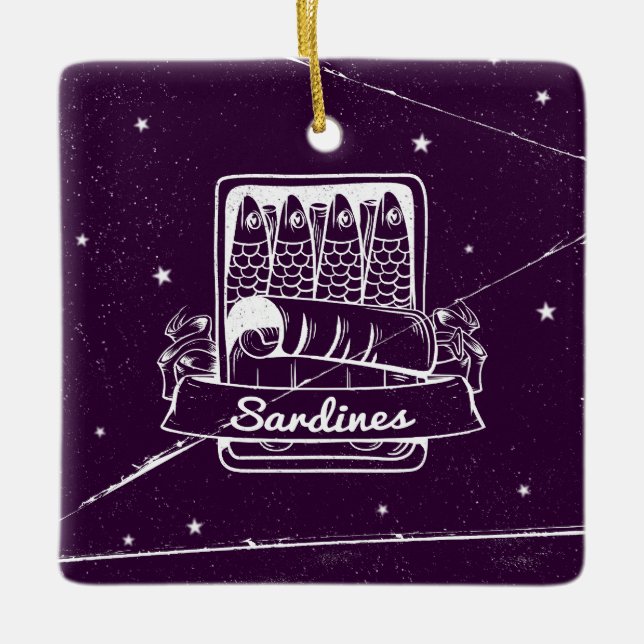 Sardinen in einer Zinn gestört Keramikornament (Vorderseite)