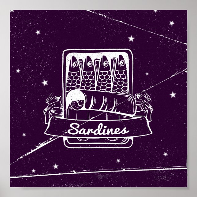 Sardinen in einer Zinn gestört Poster (Vorne)