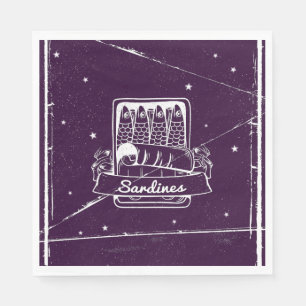 Sardinen in einer Zinn gestört Serviette