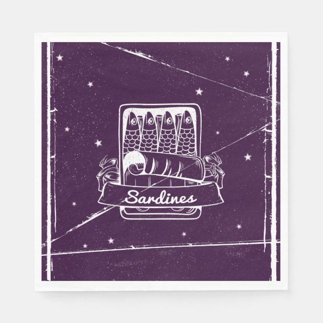 Sardinen in einer Zinn gestört Serviette (Vorderseite)