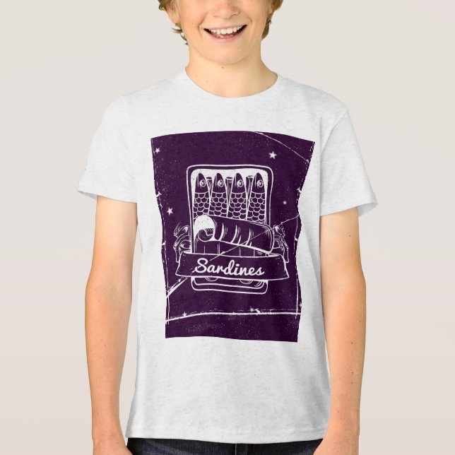 Sardinen in einer Zinn gestört Tri-Blend Shirt (Vorderseite)