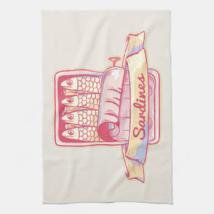 Sardinen in Zinn Geschirrtuch