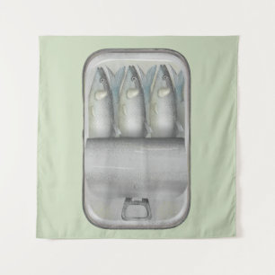 Sardinen in Zinn Wandteppich