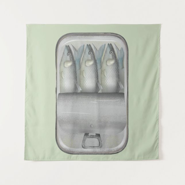 Sardinen in Zinn Wandteppich (Vorderseite)