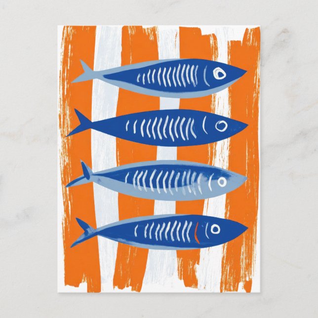 Sardinen-Küstenkunst-Illustration Postkarte (Vorderseite)