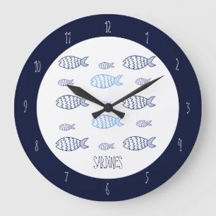Sardinen Küstenlinie Kunst Küchenwanduhr Große Wanduhr