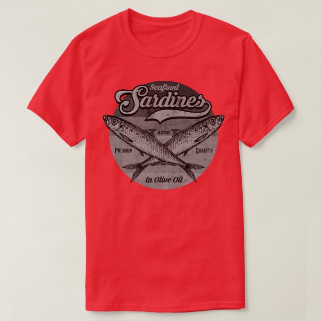 Sardinen-Label BW T-Shirt (Design vorne)